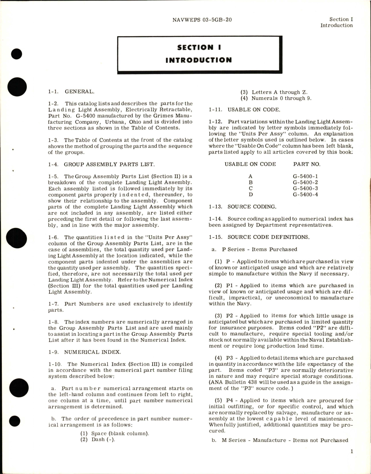 Sample page 5 from AirCorps Library document: Illustrated Parts Breakdown for Electrically Retractable Landing Light Assembly 