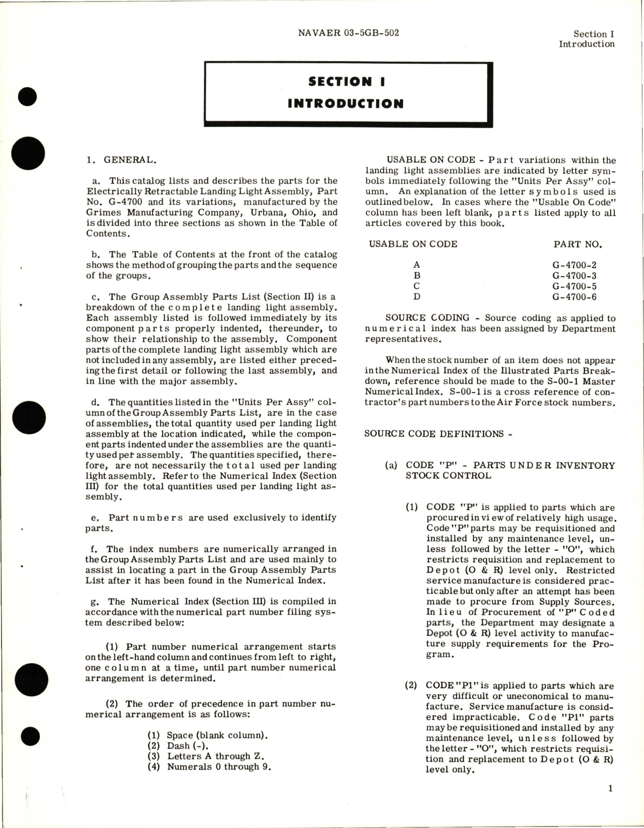 Sample page 5 from AirCorps Library document: Illustrated Parts Breakdown for Electrically Retractable Landing Lights - Parts G-4700-2, G-4700-3, G-4700-5, and G-4700-6 