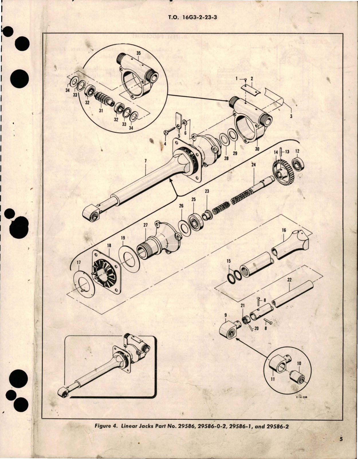 Sample page 5 from AirCorps Library document: Overhaul with Parts Breakdown for Linear Jacks - Parts 29586, 29586-1, 29586-2, and 29586-0-2 