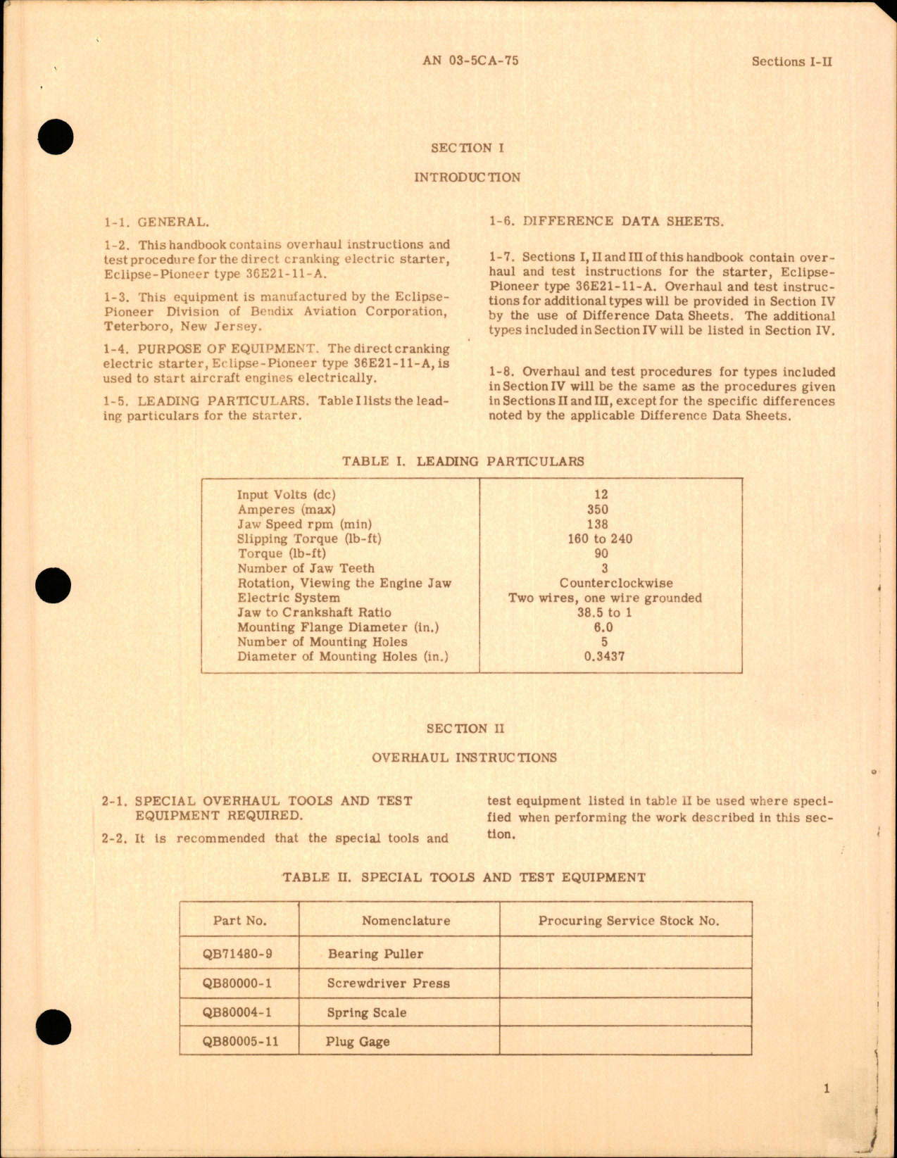 Sample page 5 from AirCorps Library document: Overhaul Instructions for Direct Cranking Electric Starter - Part 36E21-11-A