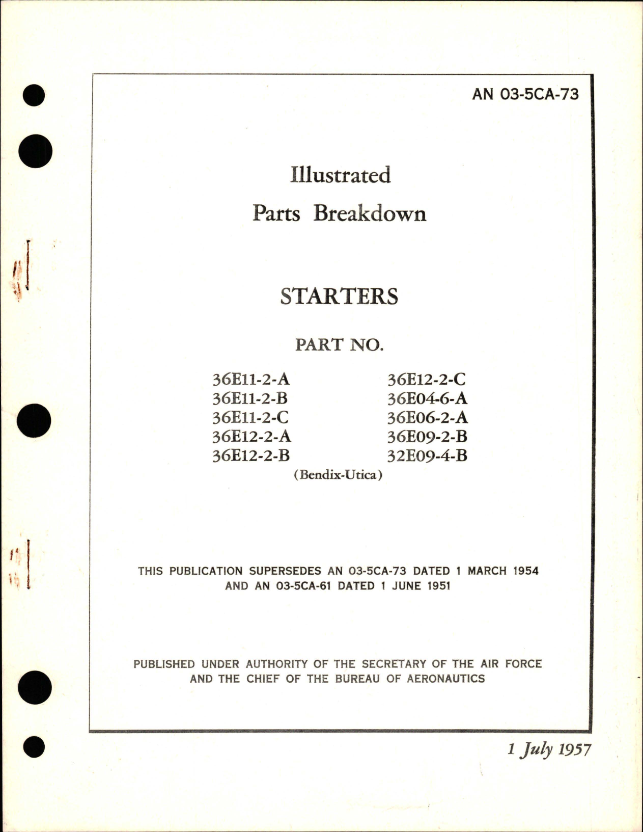 Sample page 1 from AirCorps Library document: Illustrated Parts Breakdown for Starters 