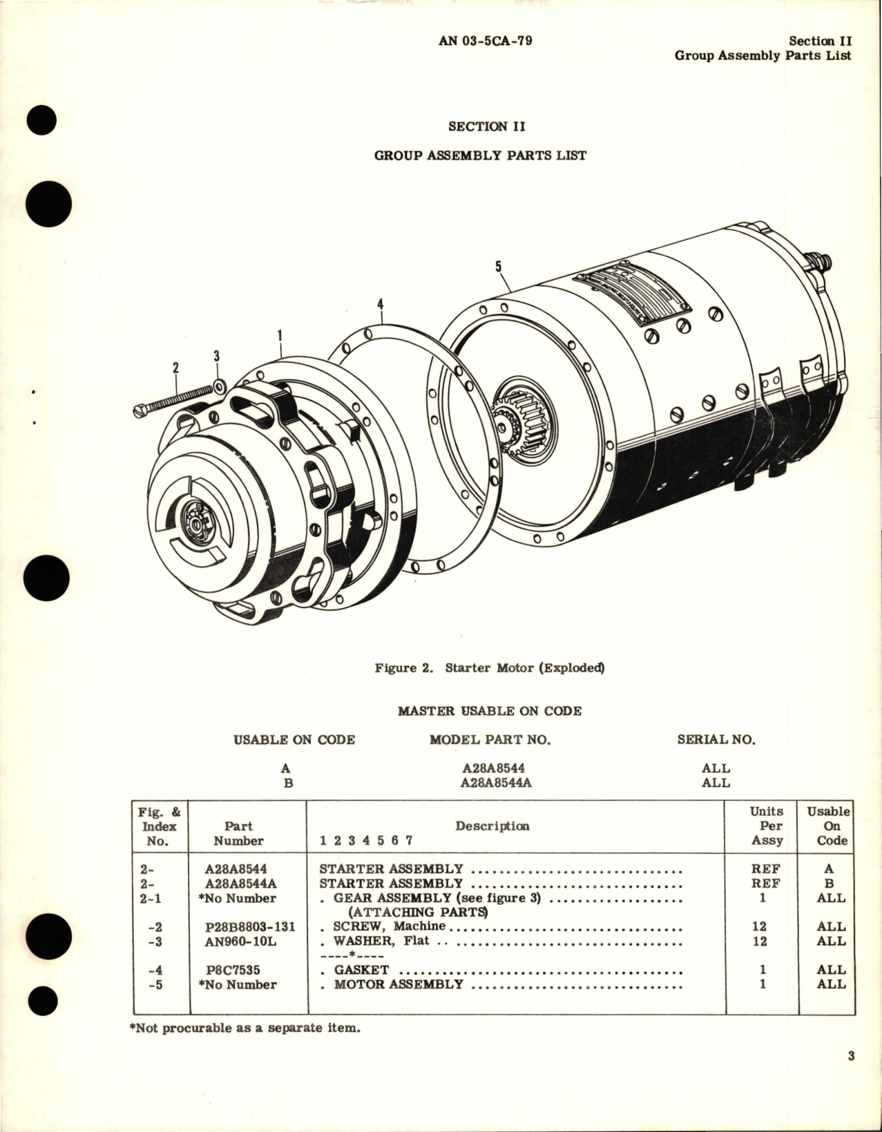 Sample page 5 from AirCorps Library document: Illustrated Parts Breakdown for Electric Starters (Gas Turbine Engines - J34-WE-34, J34-WE-36) - Models A28A8544, A28A8544A