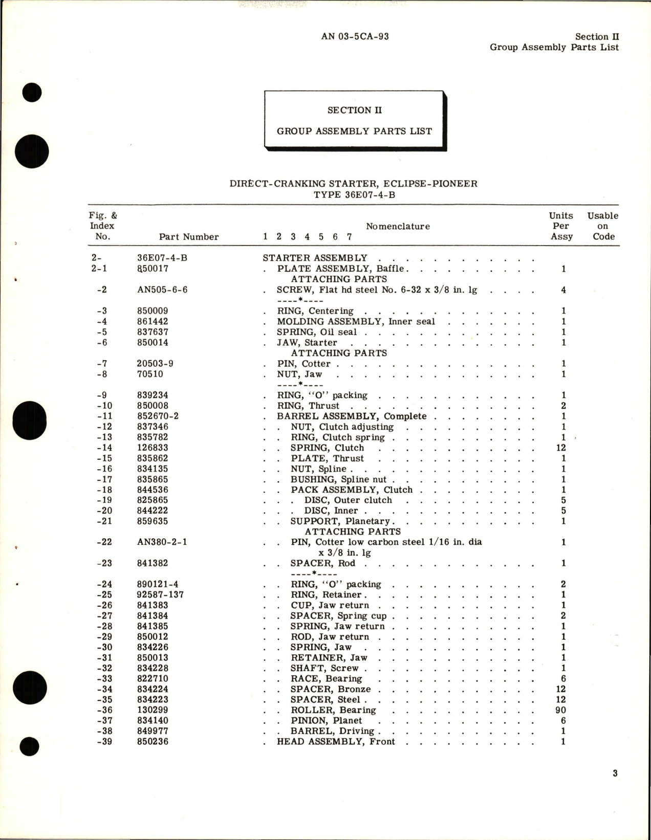 Sample page 5 from AirCorps Library document: Illustrated Parts Breakdown for Direct-Cranking Starter - Part 36E07-4-B