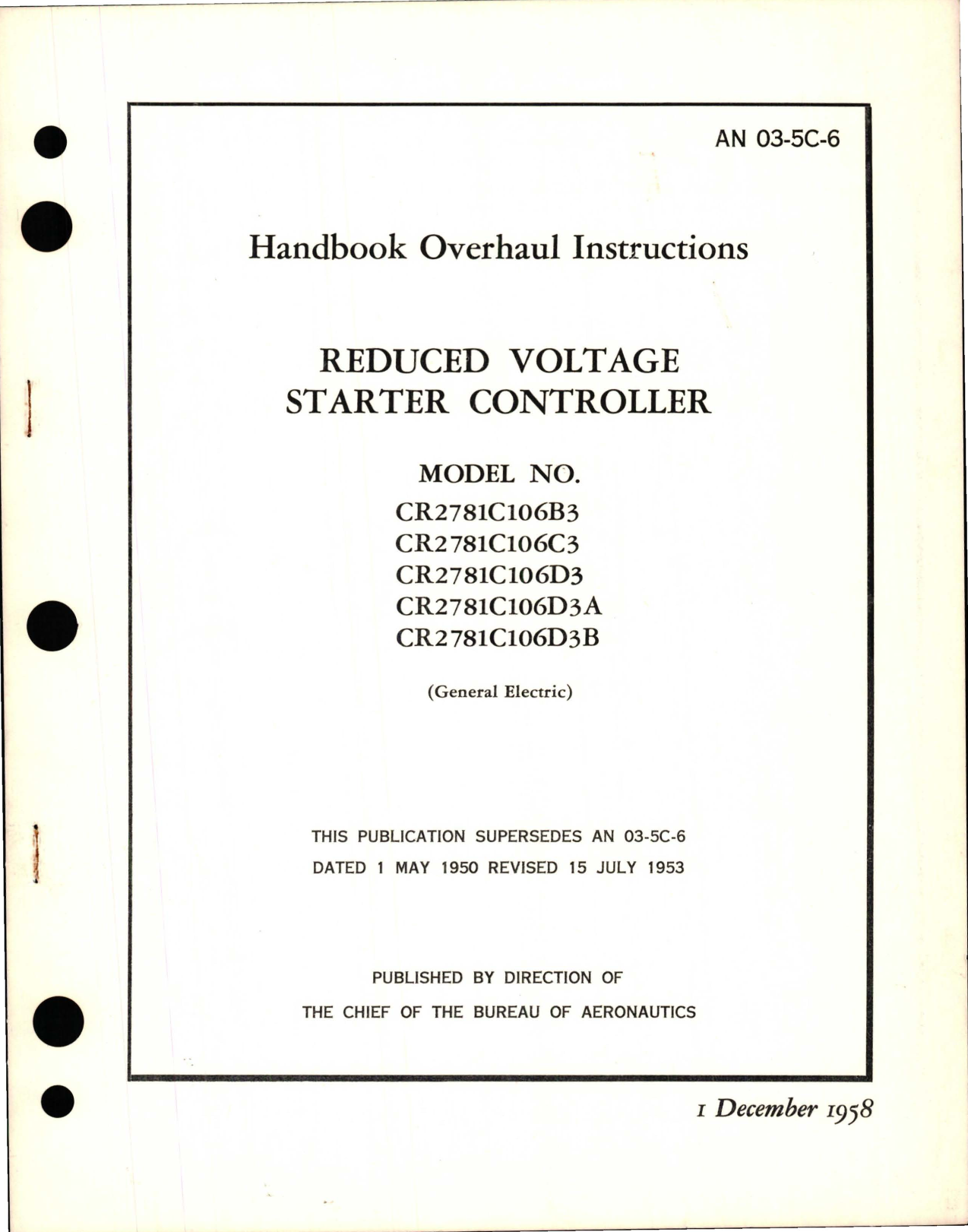 Sample page 1 from AirCorps Library document: Overhaul Instructions for Reduced Voltage Starter Controller 