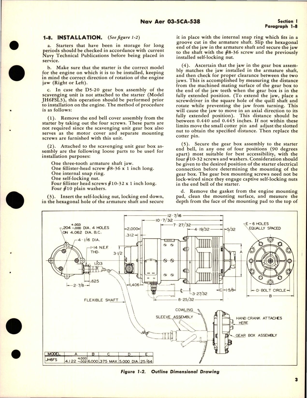 Sample page 7 from AirCorps Library document: Operation, Service, and Overhaul Instructions with Parts Catalog for Starters with Scavenging Unit - Models JH6FSL3, D-5