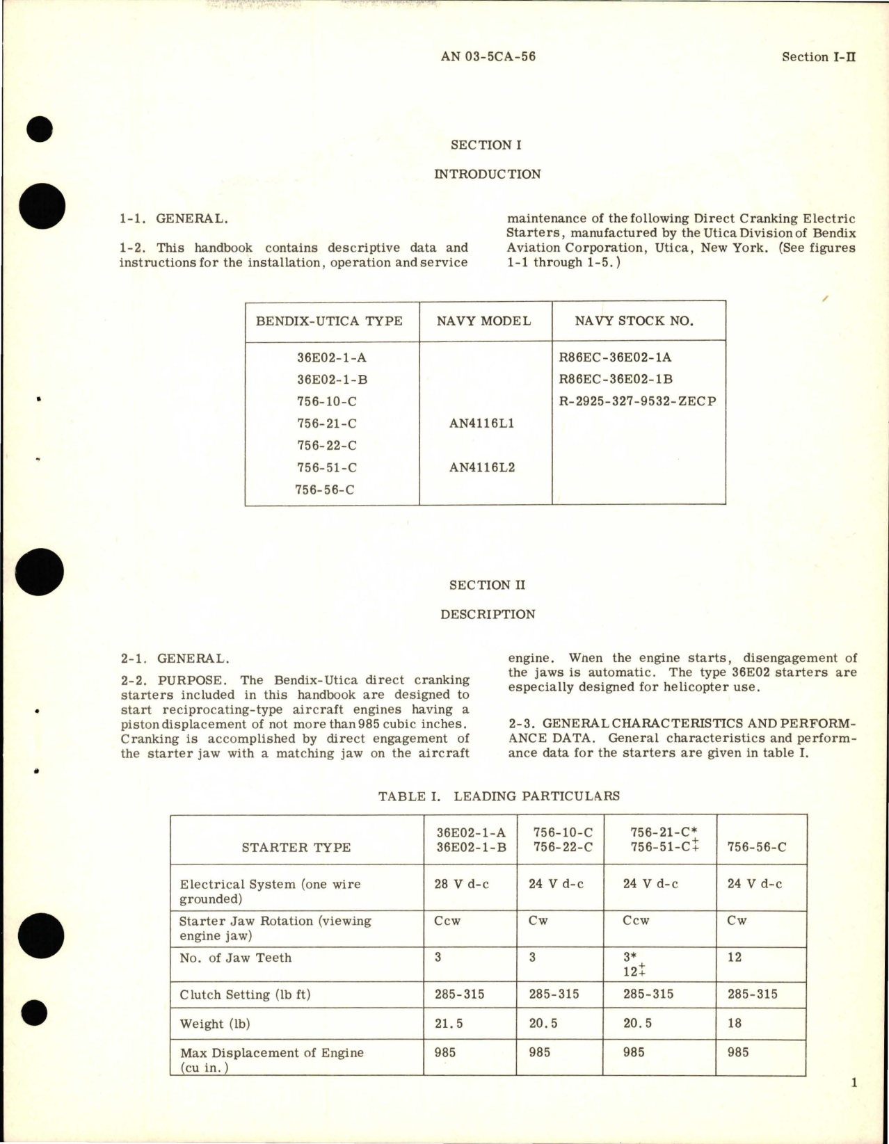 Sample page 5 from AirCorps Library document: Operation and Service Instructions for Direct Cranking Electric Starters 