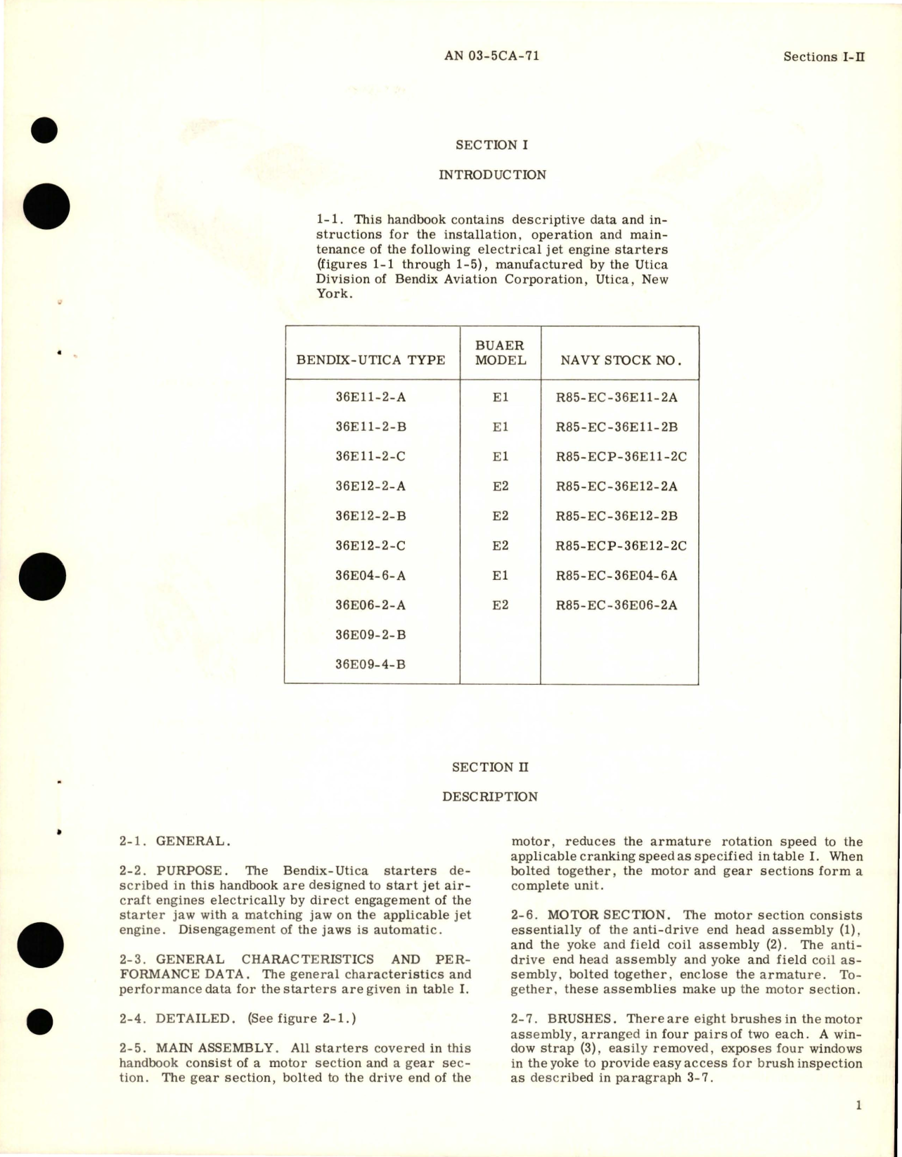 Sample page 5 from AirCorps Library document: Operation and Service Instructions for Starters 