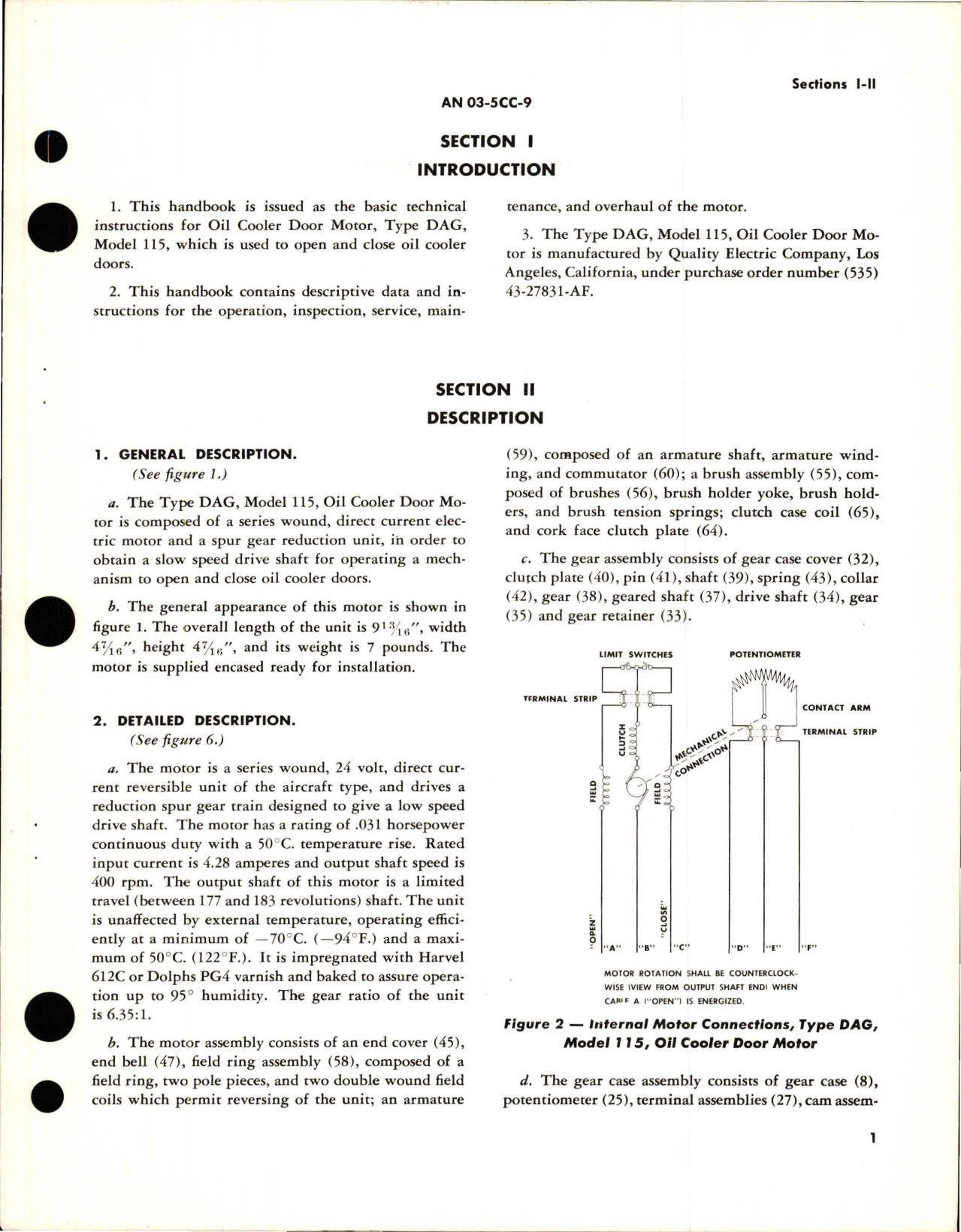 Sample page 5 from AirCorps Library document: Instructions with Parts Catalog for Oil Cooler Door Motor - Type DAG Model 115