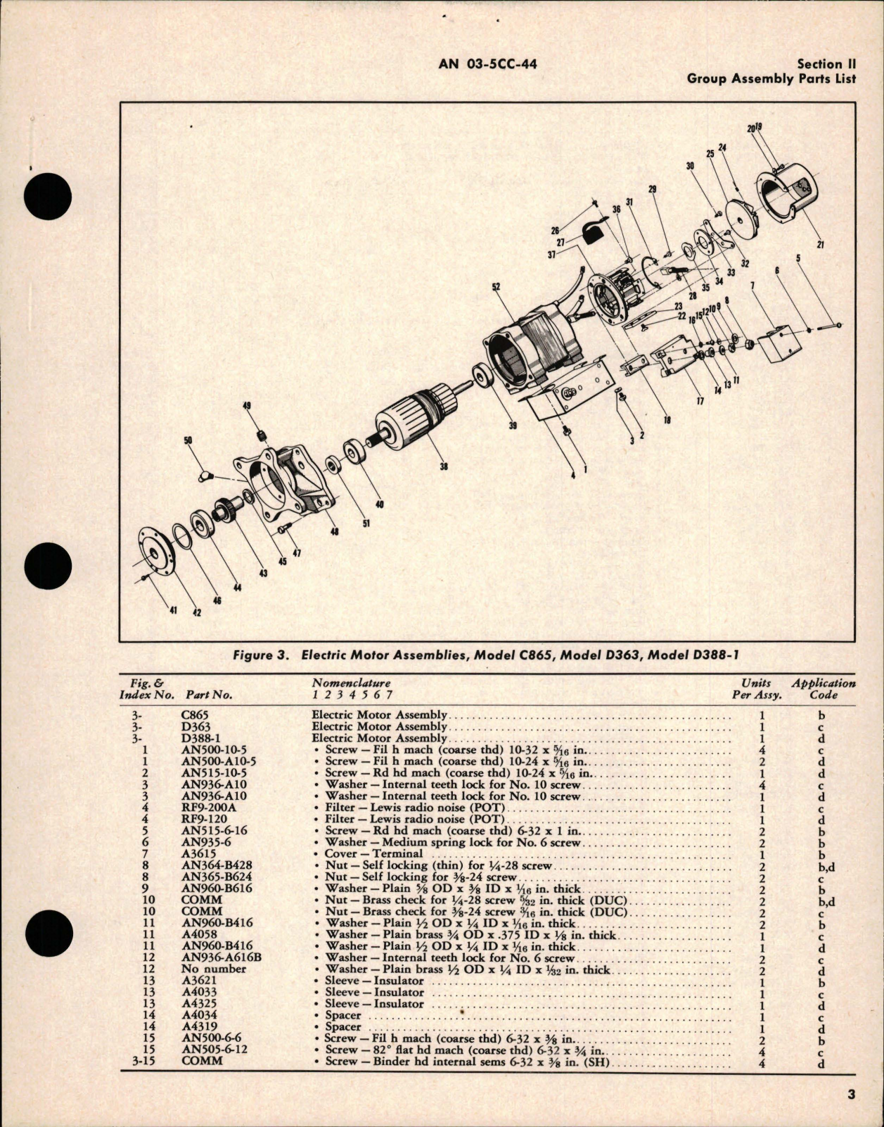 Sample page 7 from AirCorps Library document: Parts Catalog for Electric Motors - Models C583, C865, D289C, D363, D378, D388-1, D403