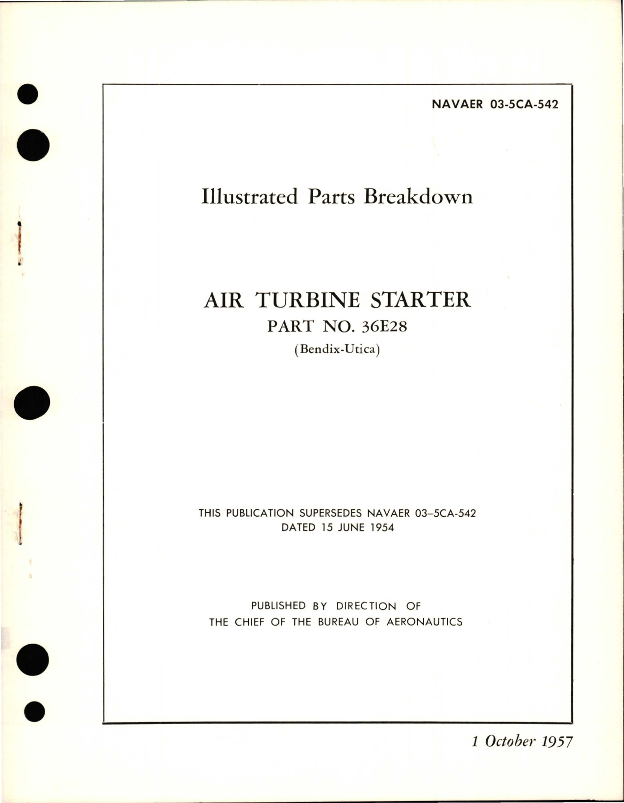 Sample page 1 from AirCorps Library document: Illustrated Parts Breakdown for Air Turbine Starter - Part 36E28