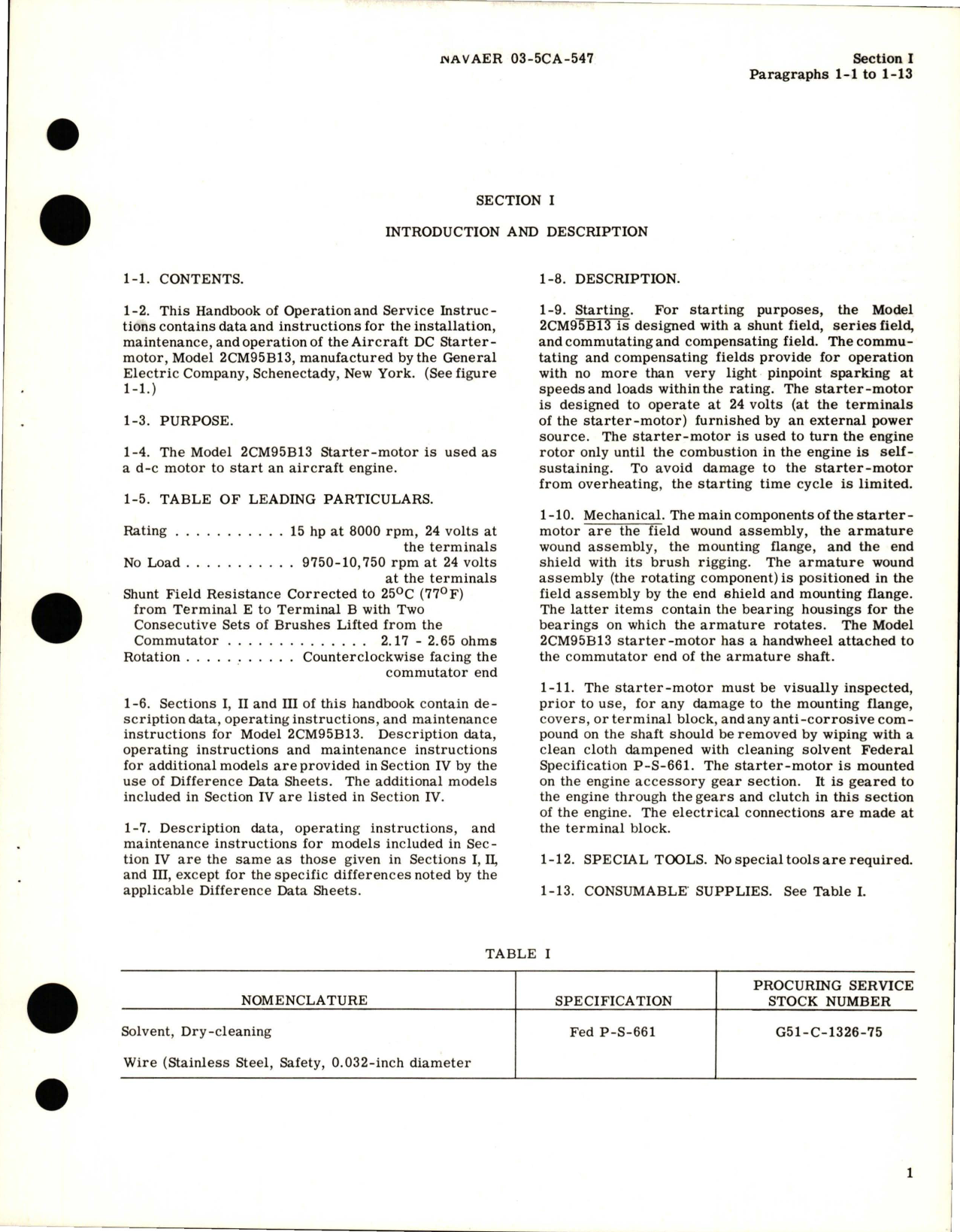 Sample page 5 from AirCorps Library document: Operation and Service Instructions for Starter-Motors