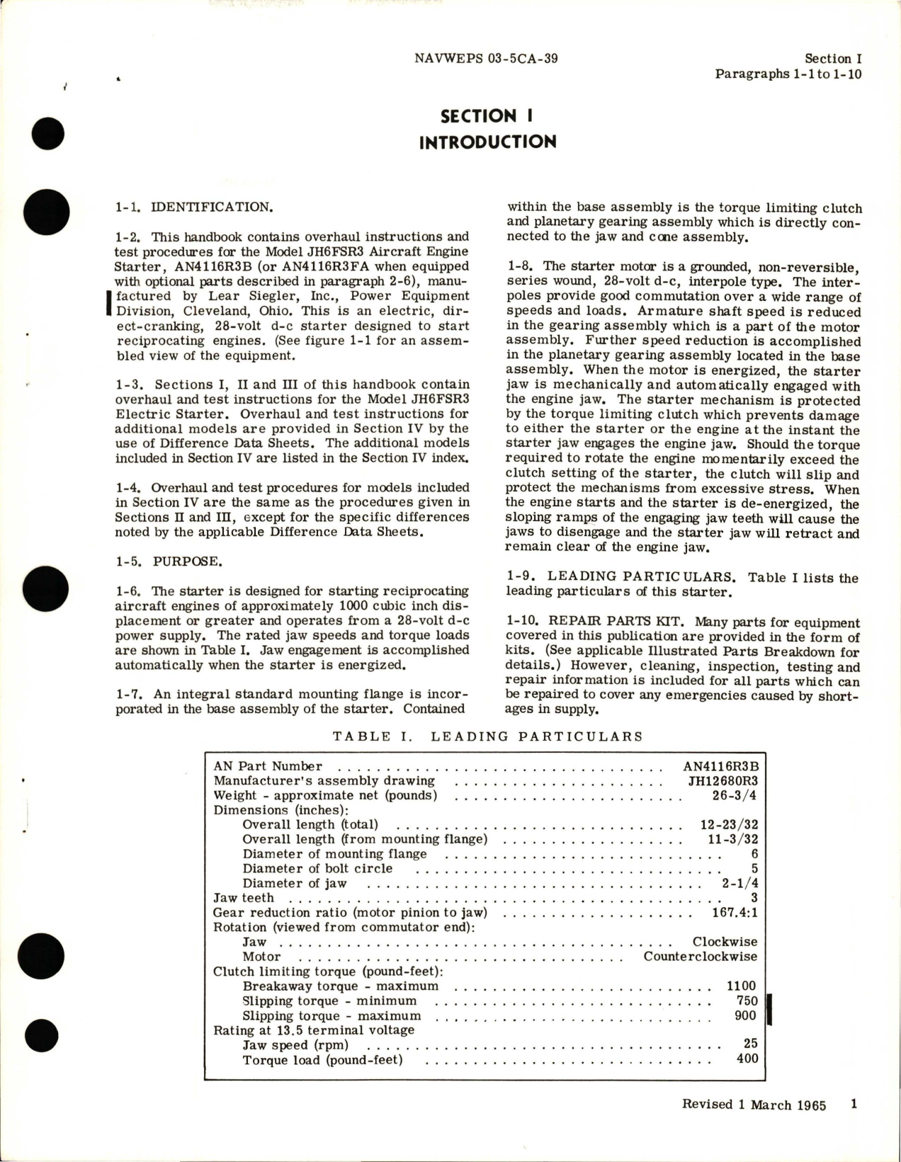 Sample page 5 from AirCorps Library document: Overhaul Instructions for Engine Starters