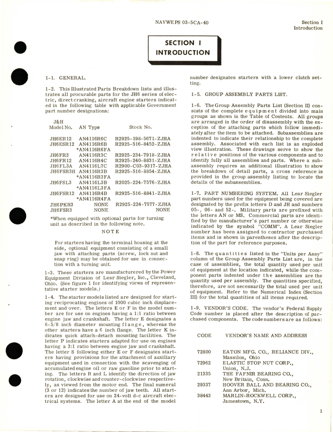 Sample page 5 from AirCorps Library document: Illustrated Parts Breakdown for Engine Starters