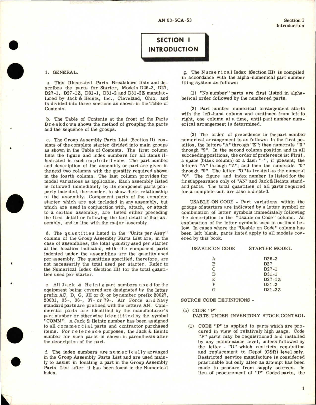 Sample page 5 from AirCorps Library document: Illustrated Parts Breakdown for Electric Starters