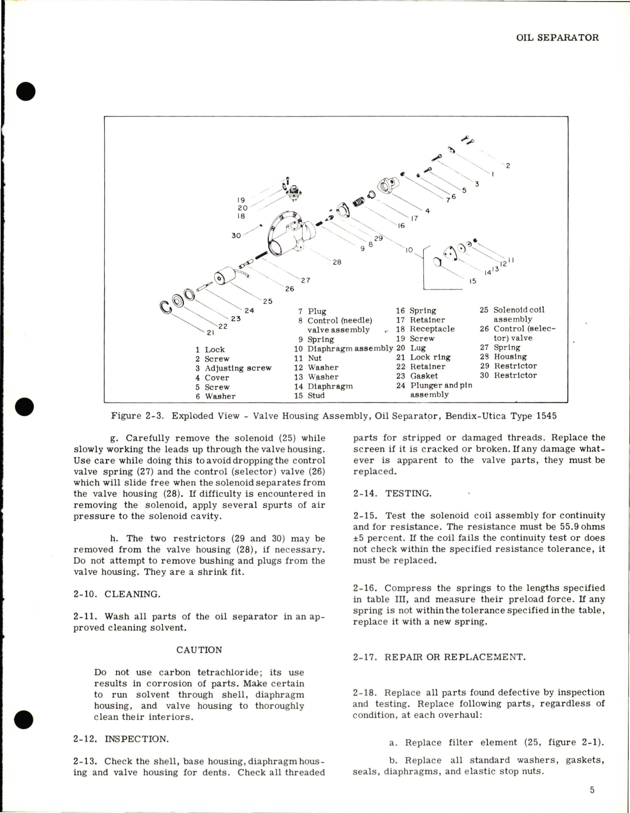 Sample page 9 from AirCorps Library document: Overhaul Instructions for Oil Separator - Section 1-1