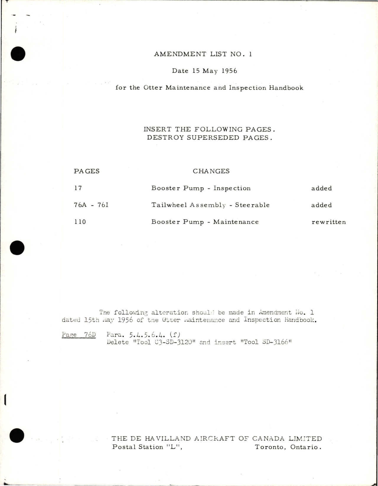 Sample page 7 from AirCorps Library document: Maintenance and Inspection for DHC-3 Otter