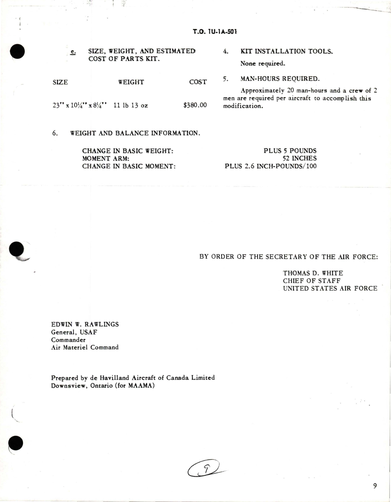 Sample page 9 from AirCorps Library document: Flight Manual for DHC-3 Otter