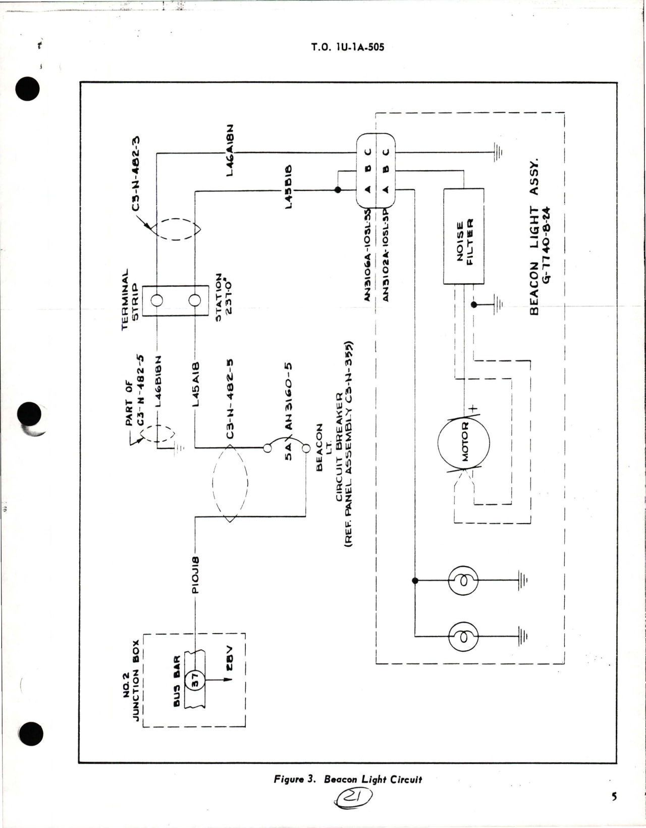 Sample page 5 from AirCorps Library document: Installation of Rotating Anti-Collision Light for YU-1 and U-1A