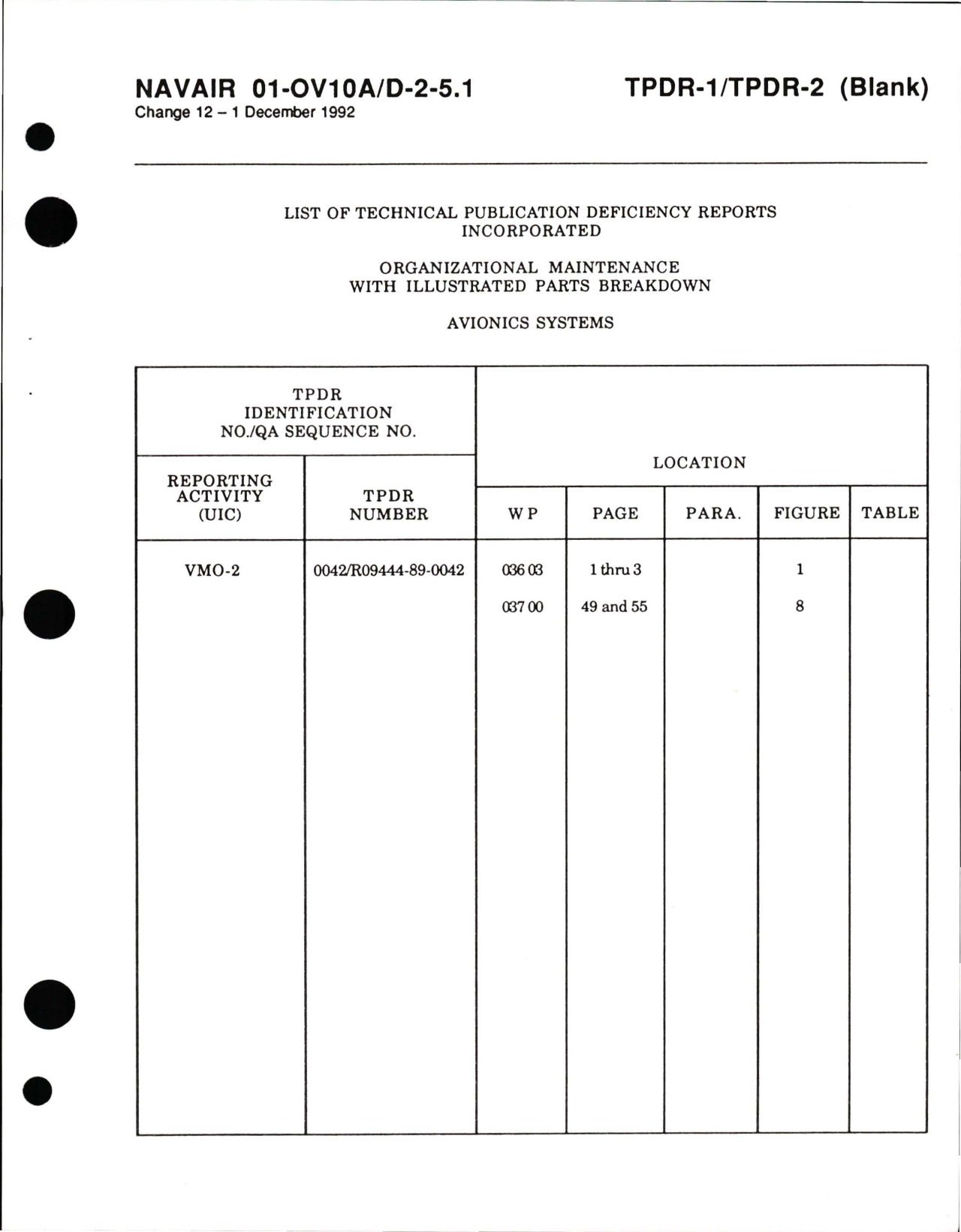 Sample page 7 from AirCorps Library document: Organizational Maintenance with Illustrated Parts Breakdown for Avionics Systems for OV-10A-D 