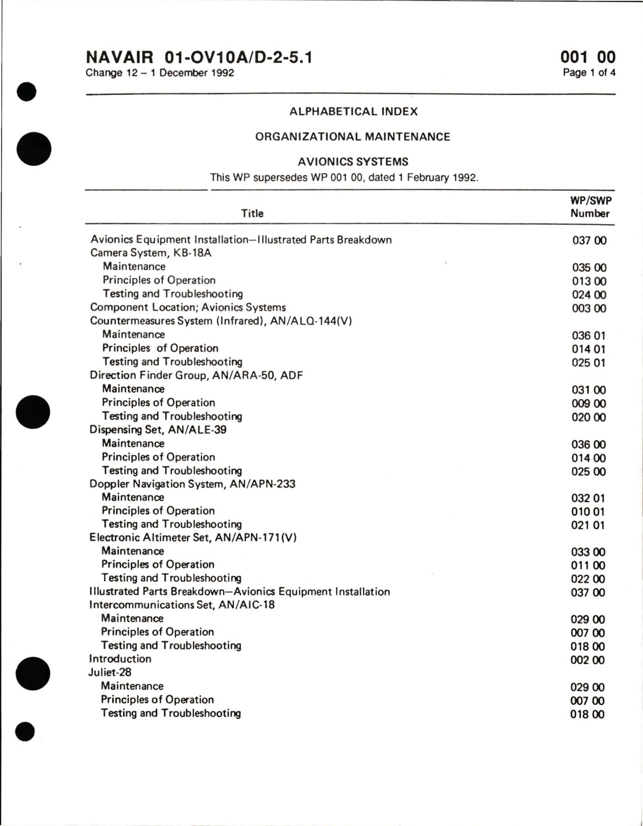 Sample page 9 from AirCorps Library document: Organizational Maintenance with Illustrated Parts Breakdown for Avionics Systems for OV-10A-D 