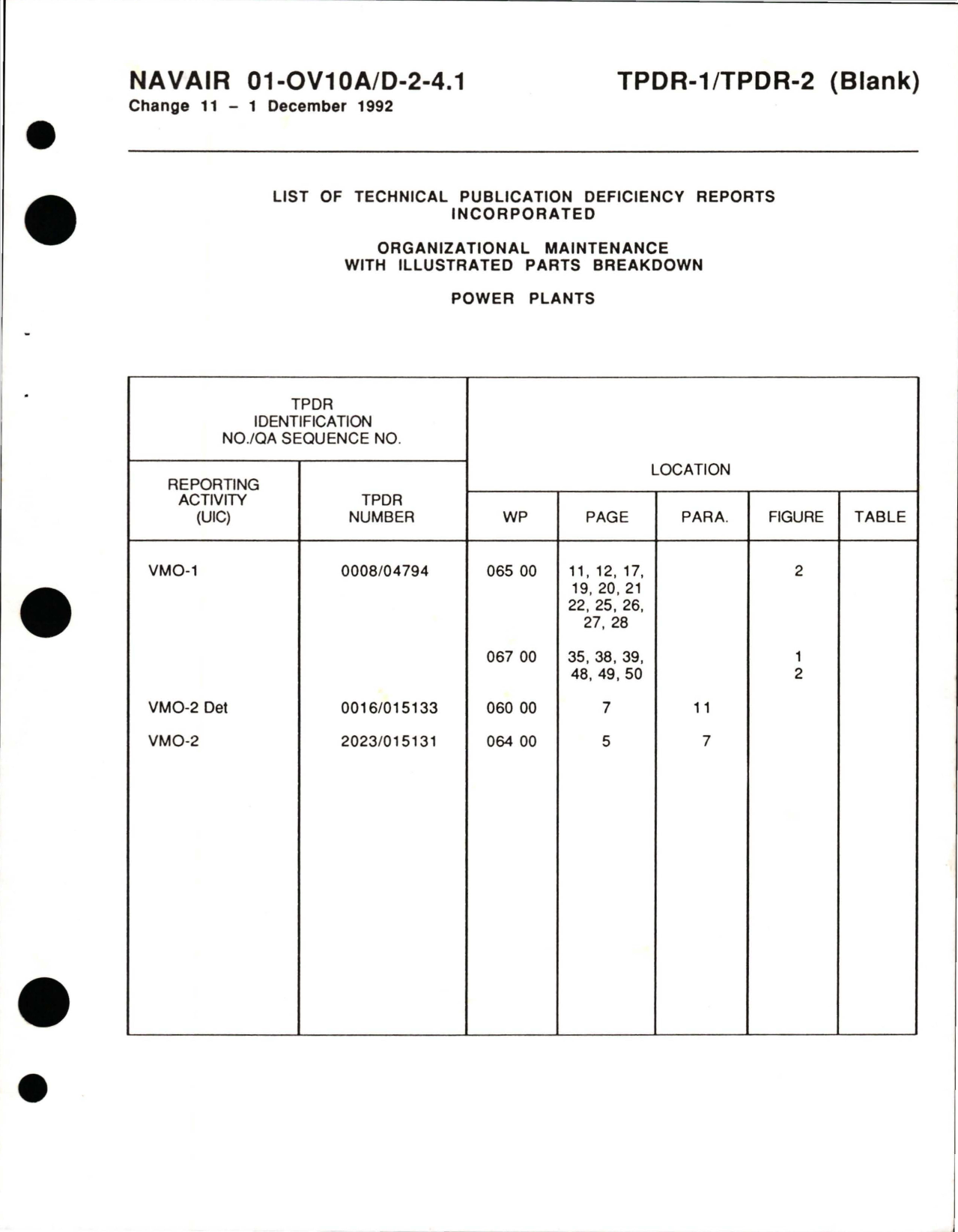 Sample page 9 from AirCorps Library document: Organizational Maintenance with Illustrated Parts Breakdown for Power Plants on the OV-10A/D