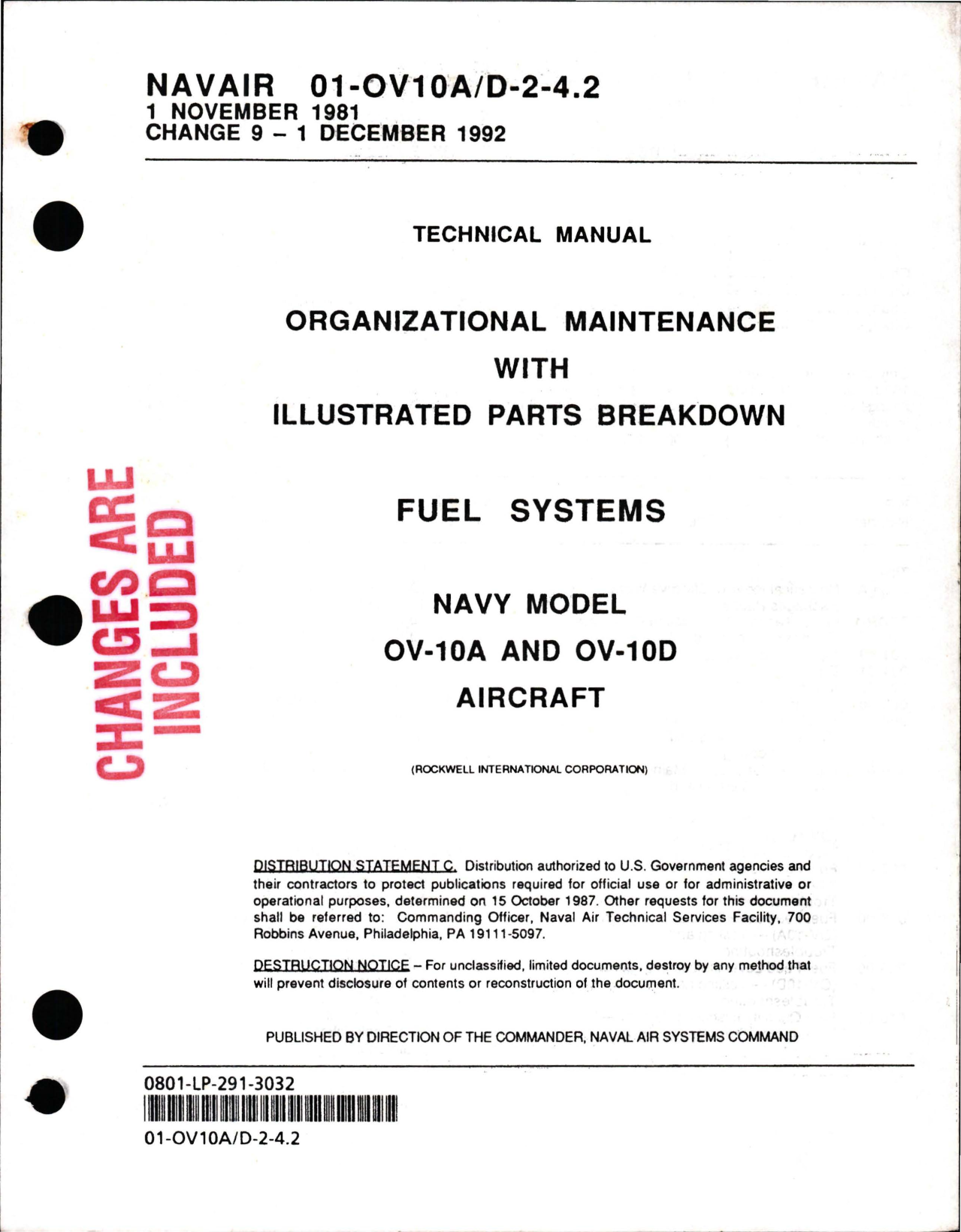 Sample page 1 from AirCorps Library document: Organizational Maintenance with Illustrated Parts Breakdown for Fuel Systems on the OV-10A/D