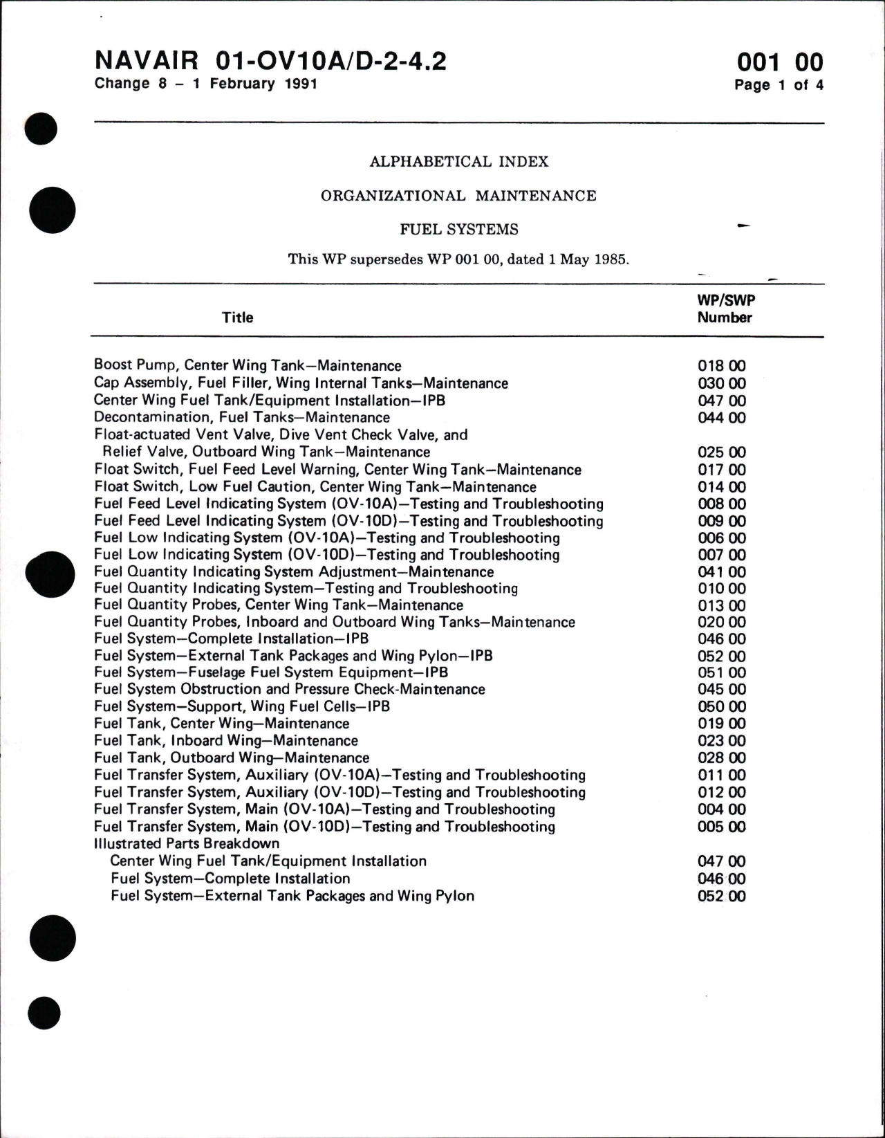 Sample page 9 from AirCorps Library document: Organizational Maintenance with Illustrated Parts Breakdown for Fuel Systems on the OV-10A/D