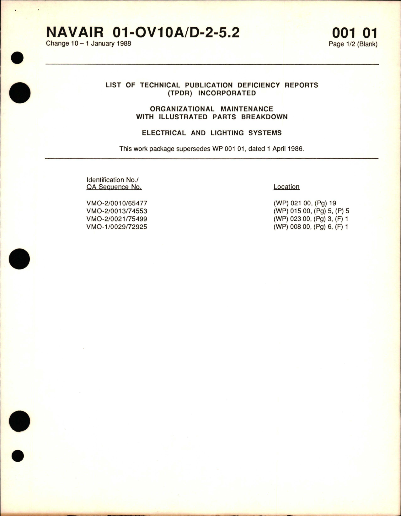 Sample page 9 from AirCorps Library document: Organizational Maintenance with Illustrated Parts Breakdown for Electrical and Lighting Systems for OV-10A/D
