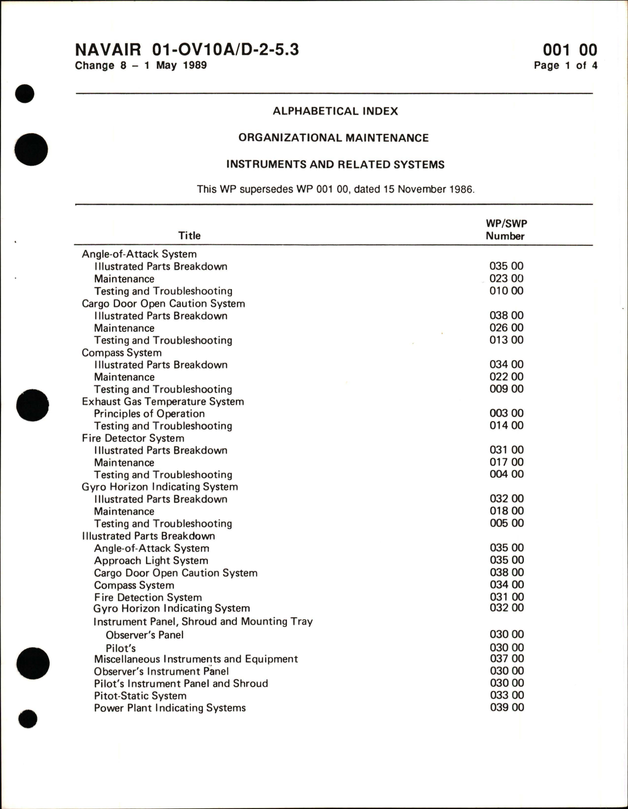 Sample page 7 from AirCorps Library document: Organizational Maintenance with Illustrated Parts Breakdown for Instruments and Related Systems for OV-10A/D