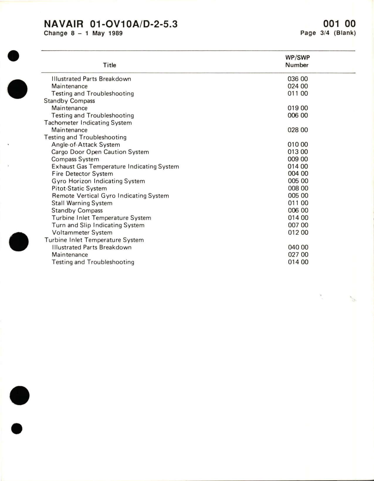 Sample page 9 from AirCorps Library document: Organizational Maintenance with Illustrated Parts Breakdown for Instruments and Related Systems for OV-10A/D