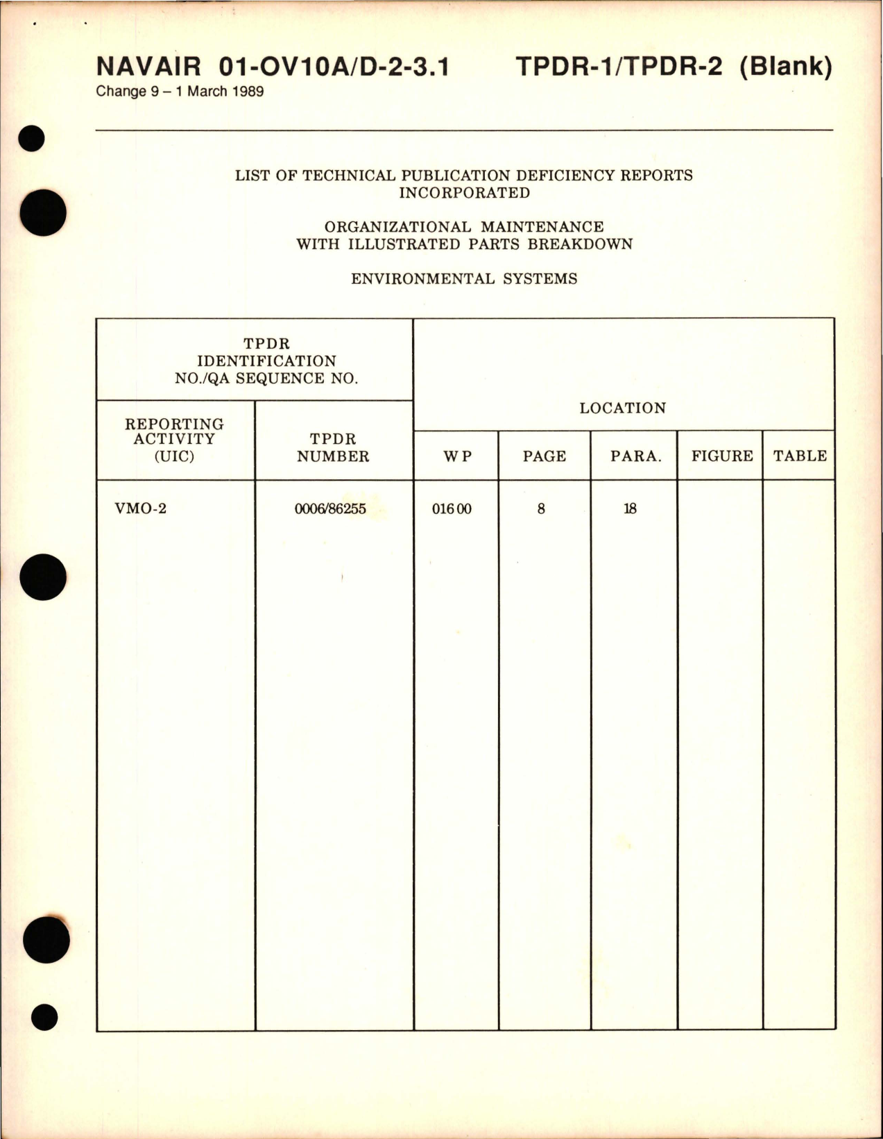 Sample page 9 from AirCorps Library document: Organizational Maintenance with Illustrated Parts Breakdown for Environmental Systems for OV-10A/D