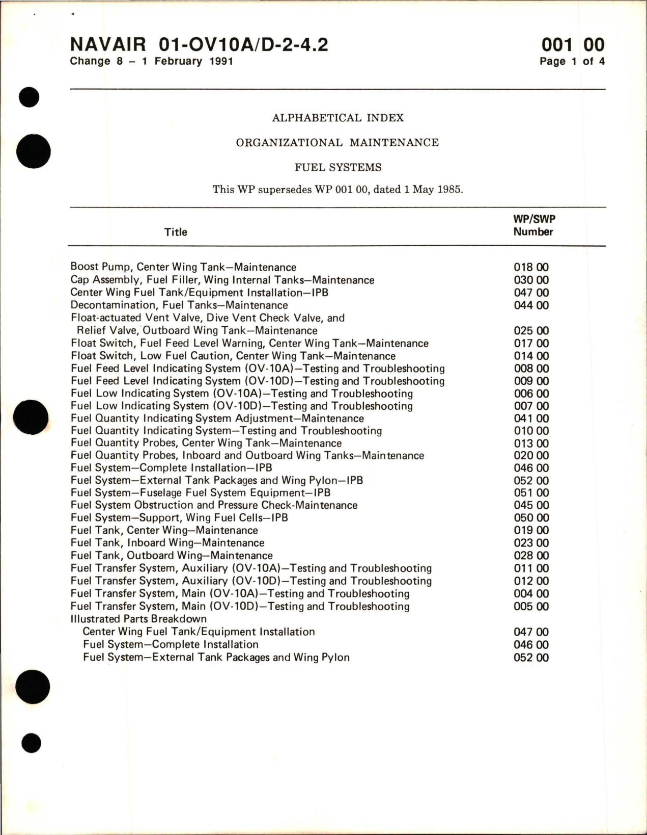 Sample page 9 from AirCorps Library document: Organizational Maintenance with Illustrated Parts Breakdown for Fuel Systems on OV-10A and OV-10D 