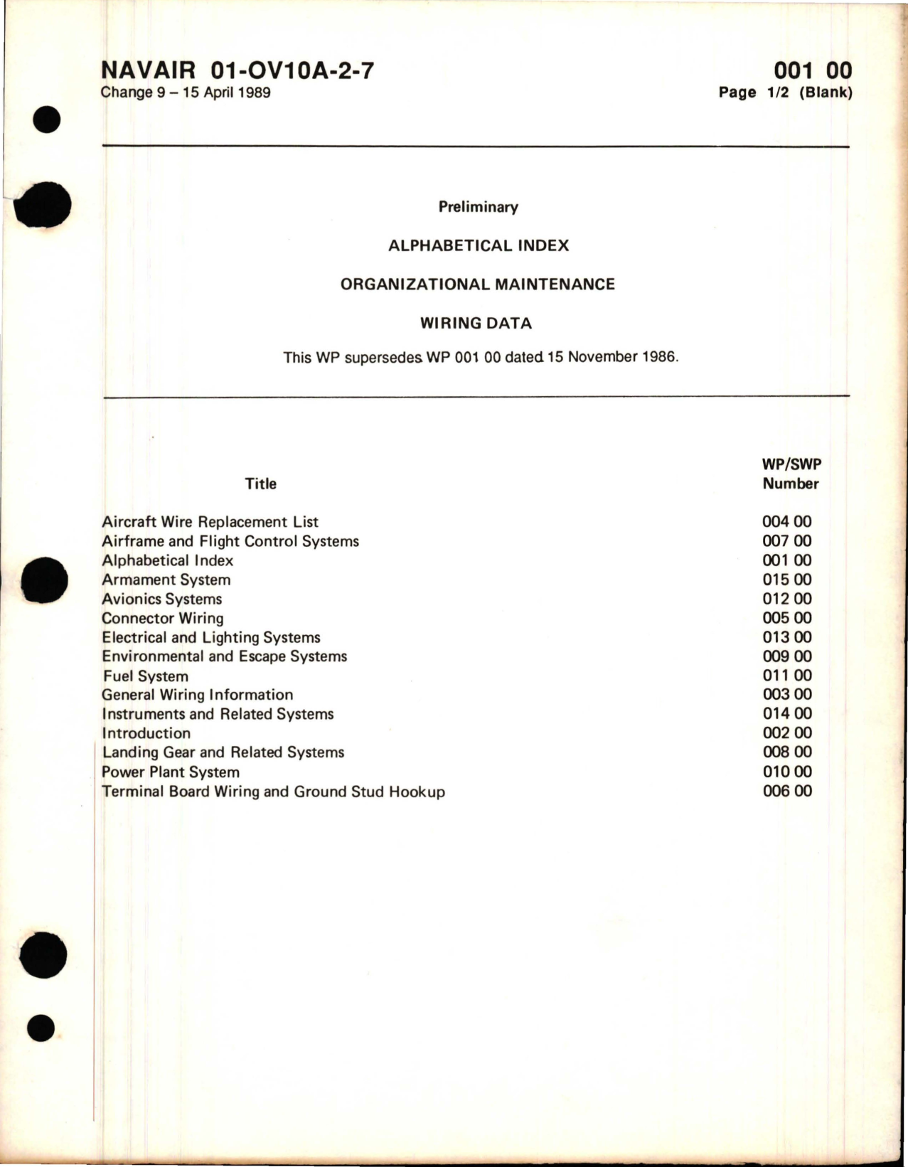 Sample page 9 from AirCorps Library document: Organizational Maintenance for Wiring Data for OV-10A