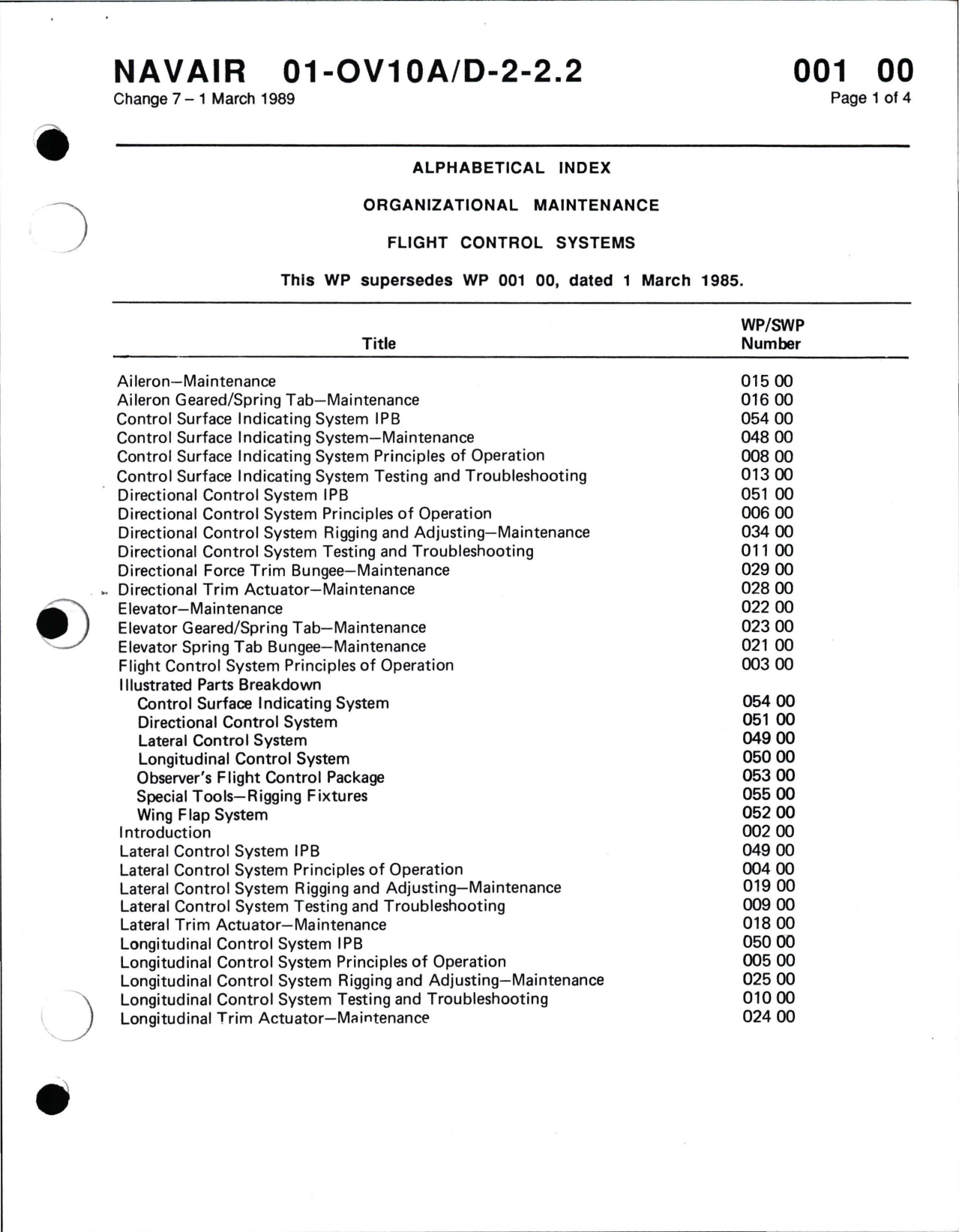 Sample page 9 from AirCorps Library document: Organizational Maintenance with Illustrated Parts Breakdown for Flight Control Systems for OV-10A/D