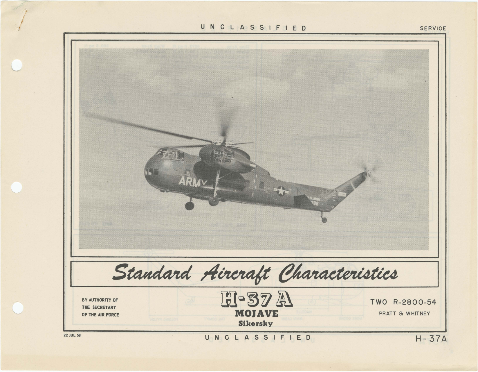 Sample page 1 from AirCorps Library document: H-37A Sikorsky Mojave - Standard Aircraft Characteristics