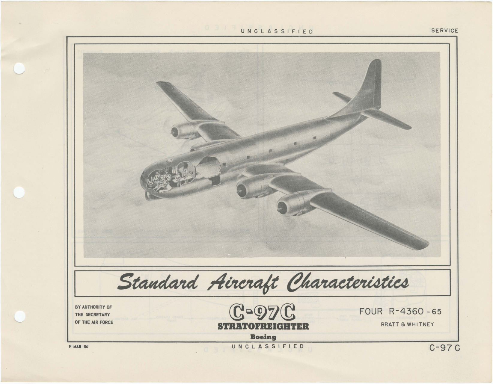 Sample page 1 from AirCorps Library document: C-97C Boeing Stratofreighter -  Standard Aircraft Characteristics