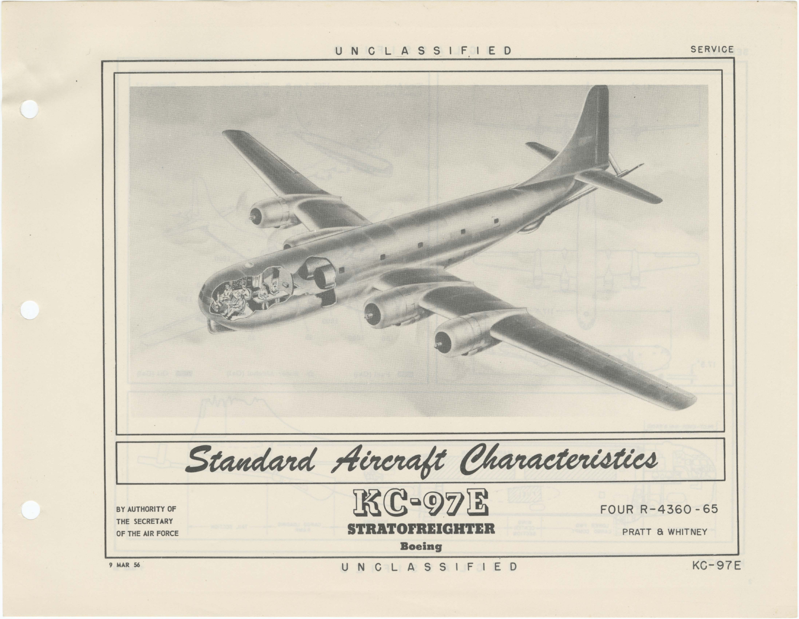 Sample page 1 from AirCorps Library document: KC-97E Boeing Stratofreighter - Standard Aircraft Characteristics