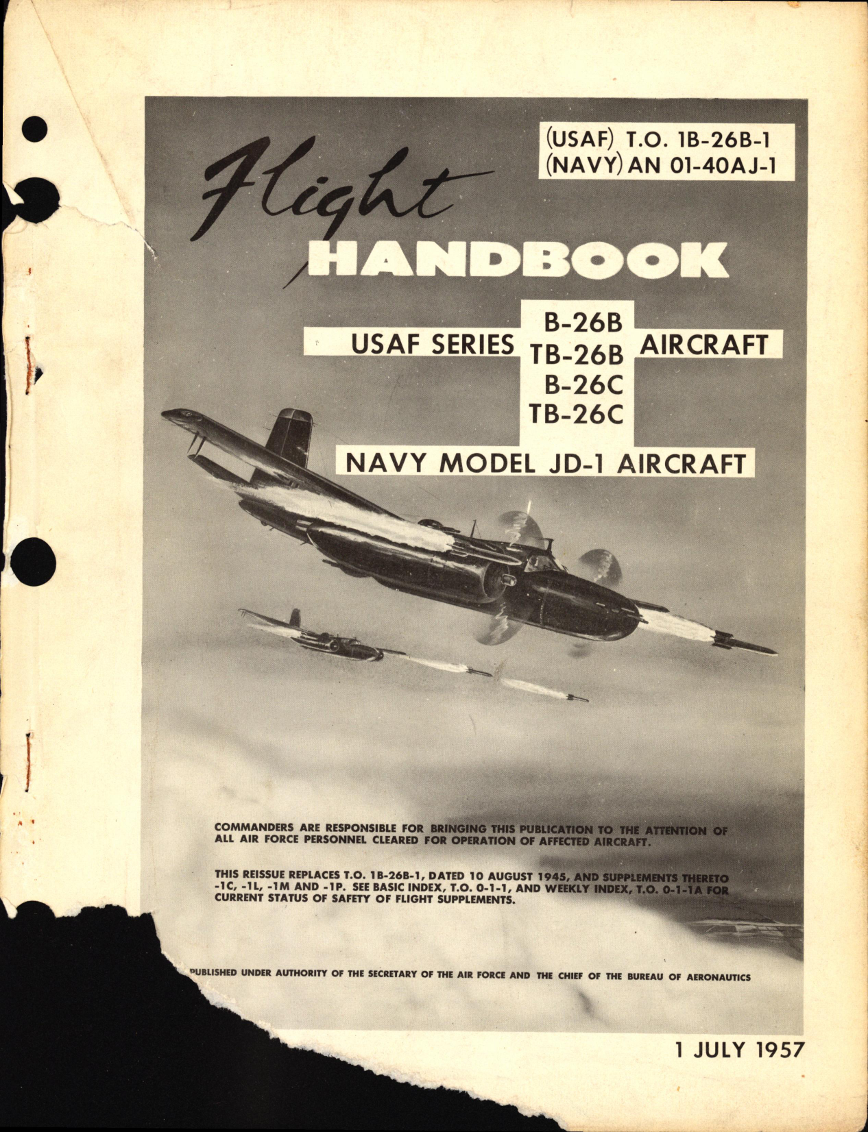 Sample page 1 from AirCorps Library document: Flight Handbook for B-26B and TB-26B
