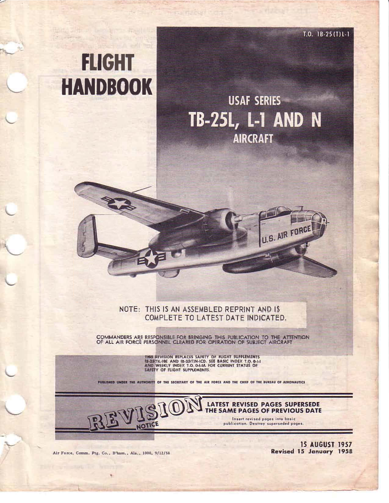 Sample page 1 from AirCorps Library document: Flight Handbook - TB-25L 