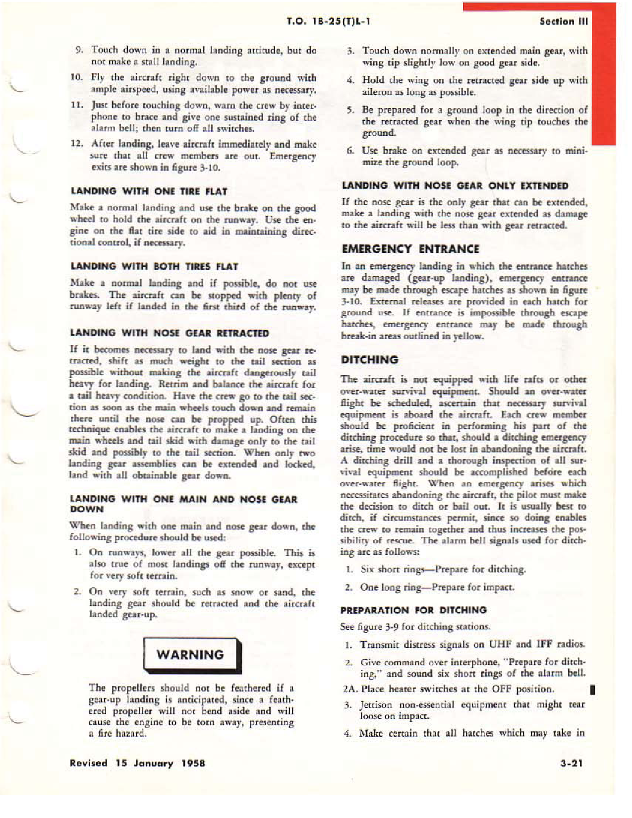 Sample page 109 from AirCorps Library document: Flight Handbook - TB-25L 
