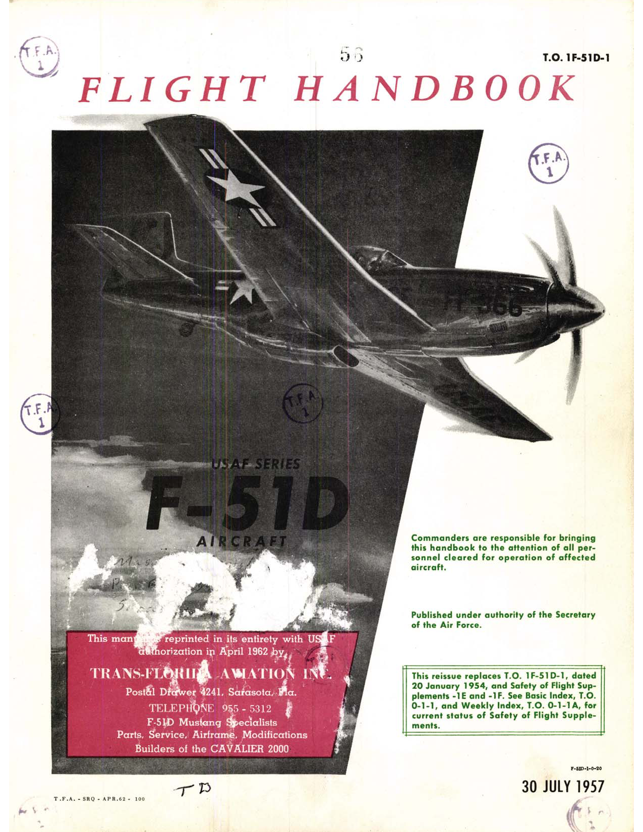 Sample page 1 from AirCorps Library document: Flight Handbook F-51D