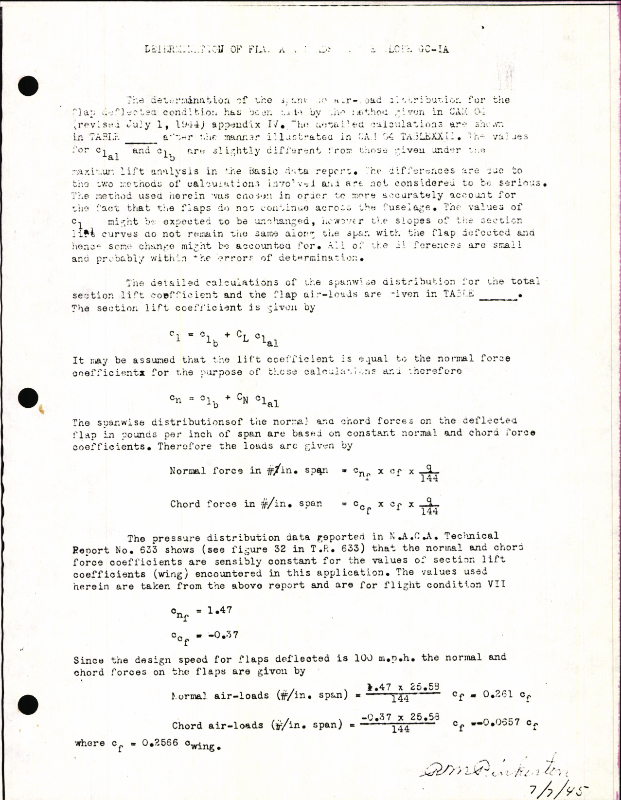 Sample page 3 from AirCorps Library document: Flap Loads
