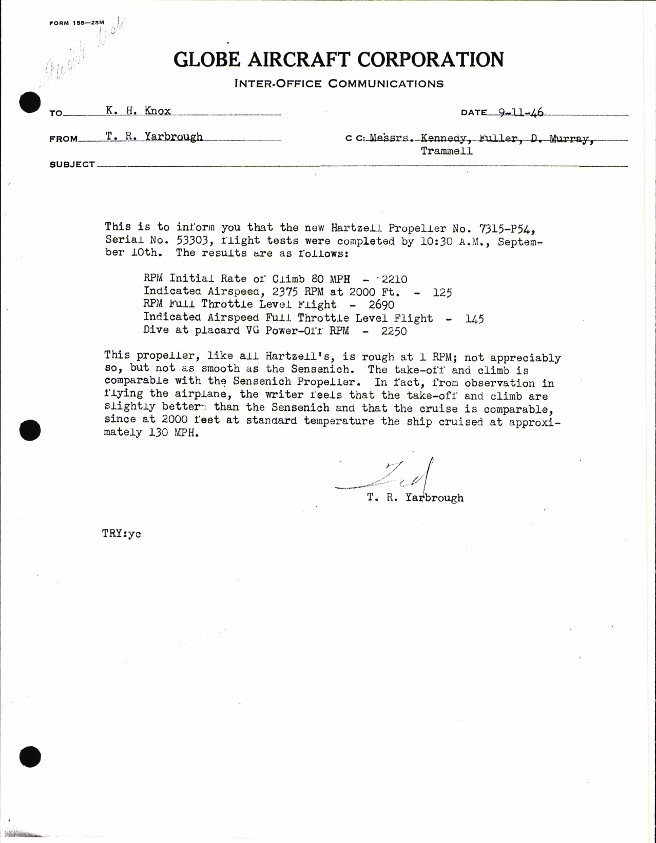 Sample page 6 from AirCorps Library document: Engineering and Flight Tests