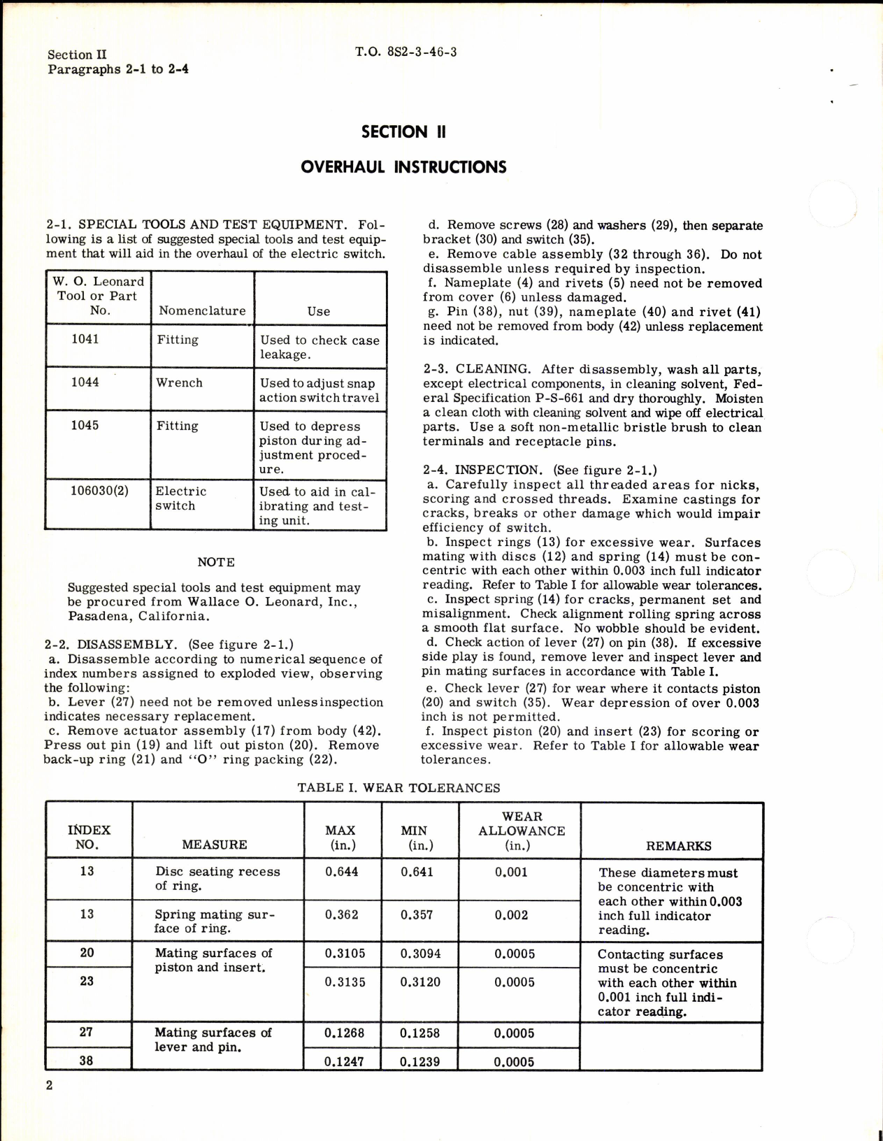 Sample page 4 from AirCorps Library document: Fluid Pressure Switches Part No 106130-2 and 106130-3