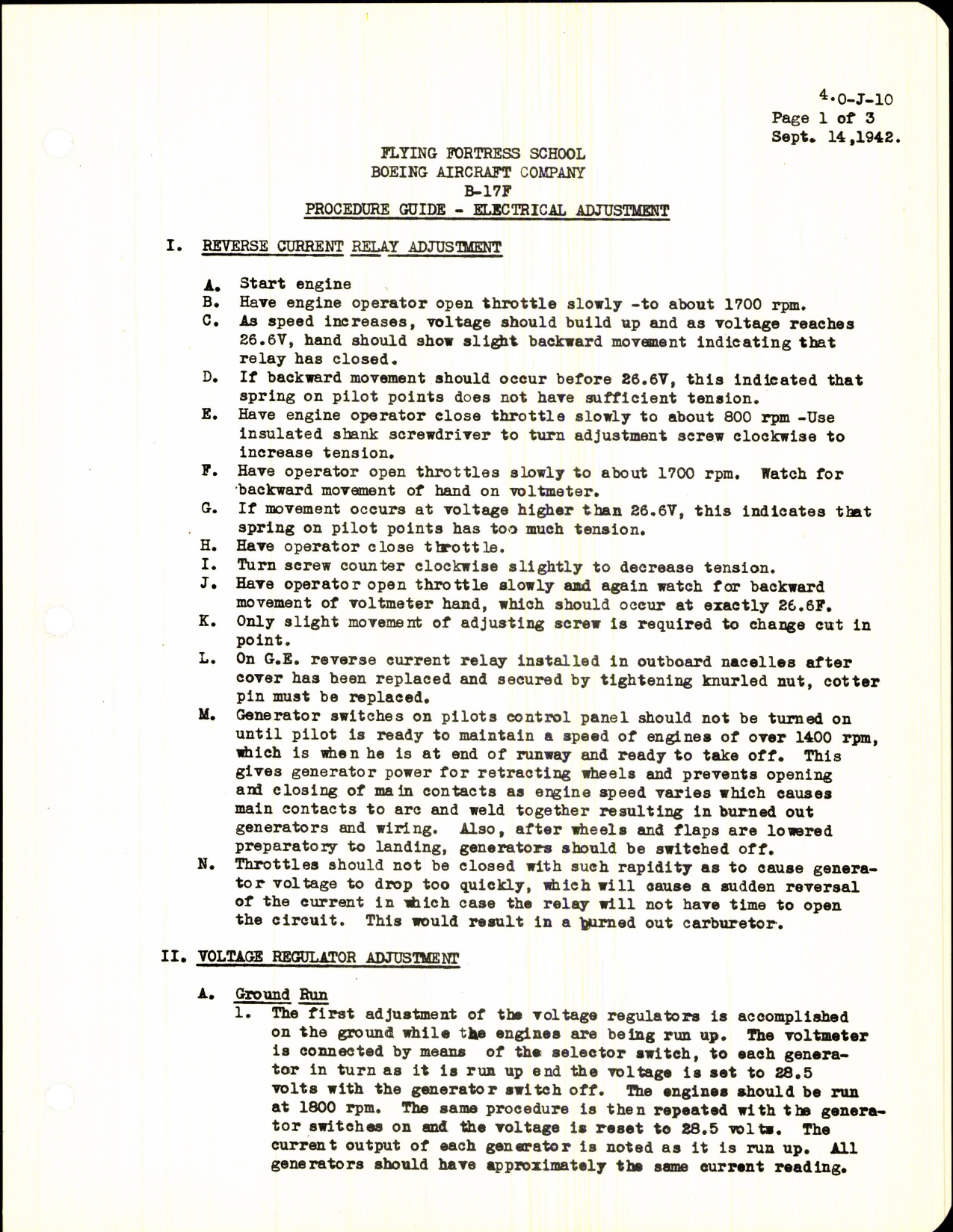 Sample page 1 from AirCorps Library document: Flying Fortress School - Procedure Guide for B-17