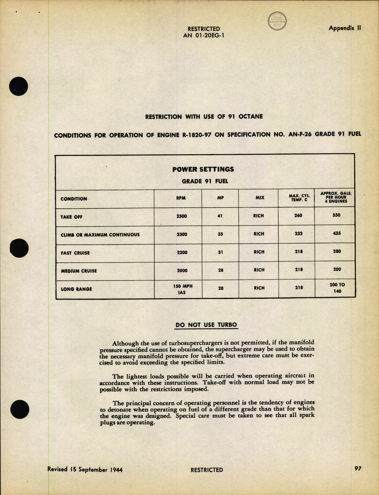 Sample page 105 from AirCorps Library document: Flight Operating Instructions - B-17G