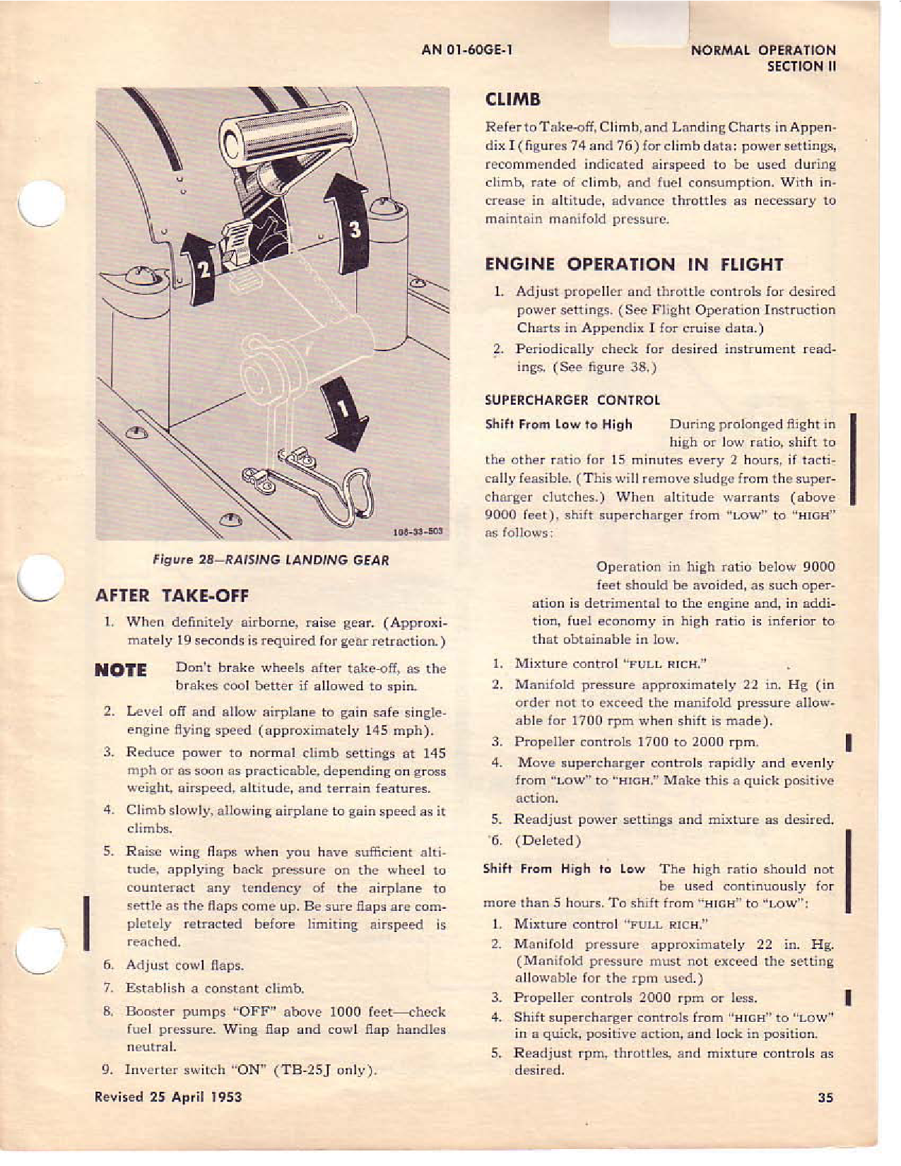 Sample page 48 from AirCorps Library document: Flight Operating Instructions - B-25J