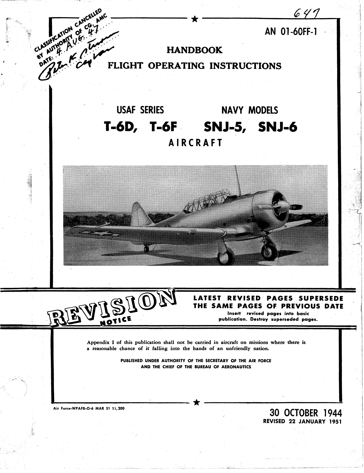 Sample page 1 from AirCorps Library document: Flight Operating Instructions - T-6