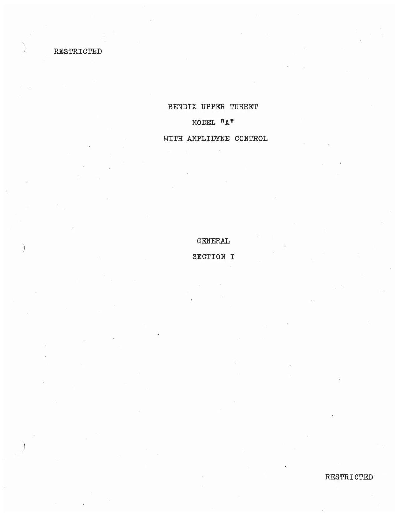 Sample page 2 from AirCorps Library document: Field Service Manual & Parts Catalog - Upper Turret Model 