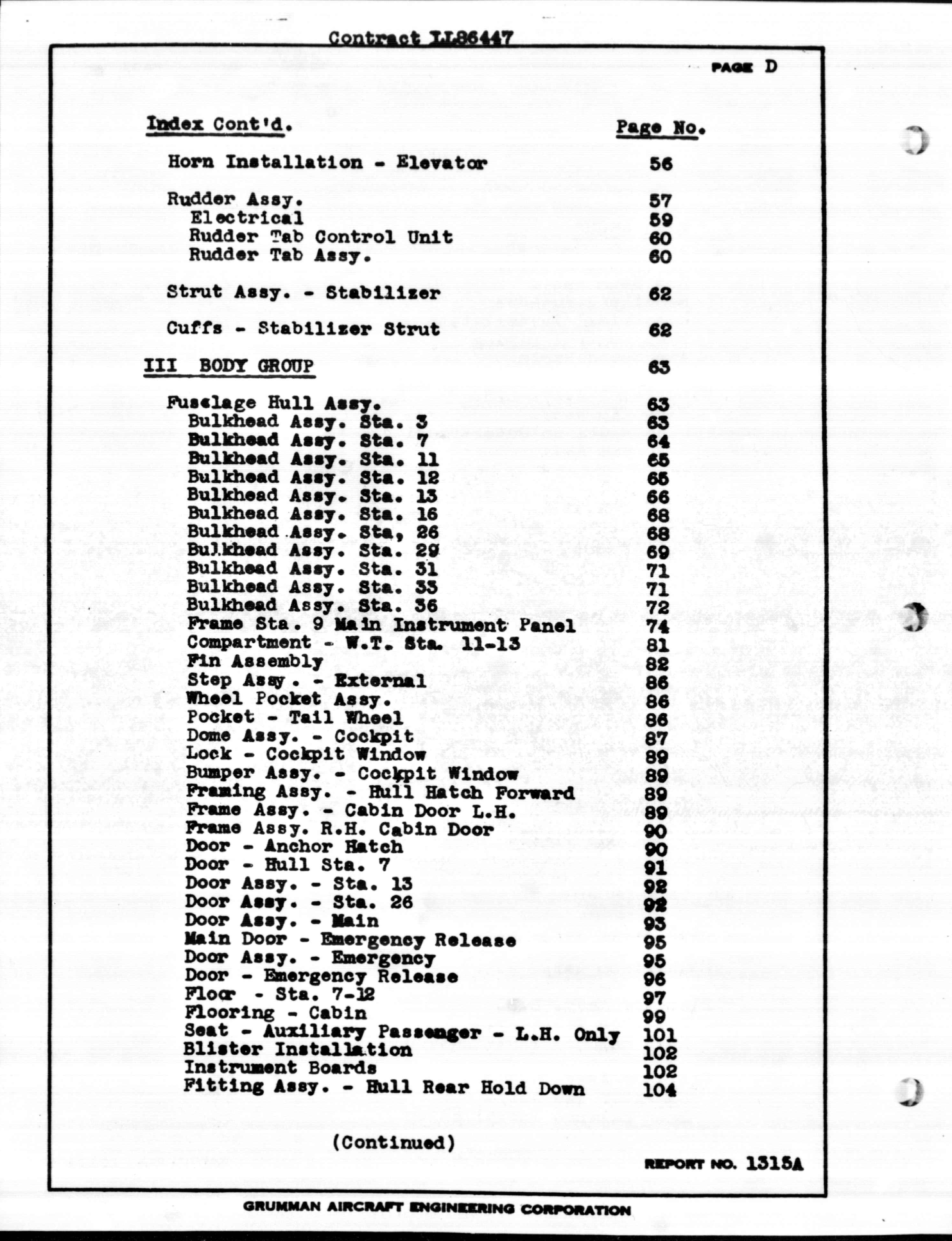 Sample page 4 from AirCorps Library document: JRF-6B Final Spare Parts List with Prices, Contract LL86-447 